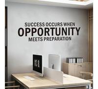 SEATUNE Inspirational Office Quotes Wall Decals - Motivational Wall Stickers - Bedroom Living Room Classroom School Home Vinyl Art Wall Decor - Success Occurs When Opportunity Meets Preparation 25"X7"