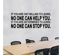 SEATUNE Inspirational Positive Motivational Wall Decals - Office Quotes Wall Stickers - Home Vinyl Art Wall Decor - If You are Not Willing to Learn - No One Can Help You 32"X12.5"