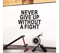 SEATUNE Inspirational Quotes Wall Stickers - Motivational Gym Office Wall Decals - Positive Home Vinyl Art Wall Decor - Never Give Up Without A Fight 18"X15"