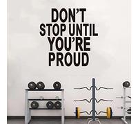 SEATUNE Inspirational Quotes Wall Stickers - Motivational Office Gym Wall Decals - Inspirational Quotes School Classroom Vinyl Sports Fitness Garage Wall Decor - Don't Stop Until You're Proud 15"X15"