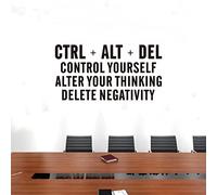 SEATUNE Inspirational Quotes Wall Stickers - Office Gym Motivational Wall Decals - Office Desk School Classroom Positive Home Vinyl Art Wall Decor - CTRL+ALT+DEL 21"X11"