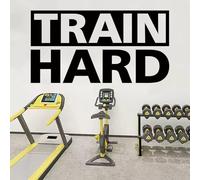 SEATUNE Large Gym Motivational Wall Stickers - Quotes Inspirational Wall Decals - Bedroom Home Gym Garage Vinyl Art Wall Decor - Train Hard 28.6"X15"