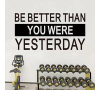 SEATUNE Large Gym Wall Stickers - Inspirational Quotes Motivational Office Wall Decals - Home Gym Garage Vinyl Art Wall Decor - Be Better Than You were Yesterday 28.6"X15"