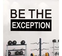 SEATUNE Large Gym Wall Stickers - Inspirational Quotes Motivational Wall Decals - Home Gym Garage Vinyl Art Wall Decor - Be The Exception 28.6"X15"