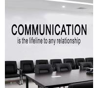 SEATUNE Large Office Quotes Wall Decals - Teamwork Inspirational Positive Motivational Wall Stickers - Workplace Home Vinyl Art Wall Decor - Communication is The Lifeline to Any Relationship 35"X9.8"