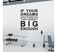 SEATUNE Motivational Office Gym Wall Decals - Inspirational Quotes Wall Stickers - Positive Home Vinyl Art Wall Decor - If Your Dreams Don't Scare You 20"X24"