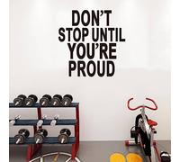 SEATUNE Motivational Office Gym Wall Decals - Inspirational Quotes Wall Stickers - Quotes School Classroom Exercise Positive Fitness Garage Vinyl Art Wall Decor - Don't Stop Until You're Proud 21"X21"