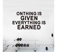 SEATUNE Office Gym Wall Stickers - Inspirational Quotes Motivational Wall Decals - Positive Home Vinyl Art Wall Decor - Onthing is Given Everything is Earned 21"X11"