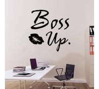 SEATUNE Office Quotes Wall Stickers - Inspirational Positive Motivational Wall Decals - Workplace Home Vinyl Art Wall Decor - Boss Up 16"X16"
