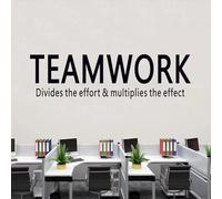 SEATUNE Office Quotes Wall Stickers - Teamwork Inspirational Positive Motivational Wall Decals - Workplace Home Vinyl Art Wall Decor - Teamwork Divides The Effort & Multiplies The Effect 25"X7"
