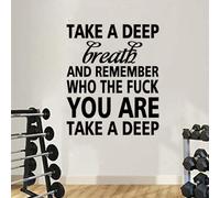 SEATUNE Office Wall Decals - Inspirational Quotes Motivational Gym Wall Stickers - Home Gym Garage Vinyl Art Wall Decor - Take a Deep Breath and Remember Who You are 20"X24"