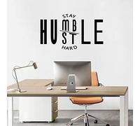 SEATUNE Wall Decals for Men, Wall Stickers for Bedroom, Office Gym Living Room Dorm, Women Quotes Positive Inspirational Motivational Vinyl Art Decor Home Stickers, Stay Humble Hustle Hard 21"X12"