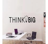 SEATUNE Wall Stickers for Bedroom, Teamwork Wall Decal, Quotes Inspirational Positive Motivational Office School Classroom College, Yoga Sports Exercise Football Vinyl Art Decor Home, Think Big 25"X7"