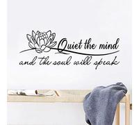 SEATUNE X-Large Inspirational Quotes Motivational Wall Stickers - Yoga Pilates Wall Decals - Bathroom Bedroom Living Room Home Vinyl Art Wall Decor - Quiet The Mind and The Soul Will Speak 41"X16"