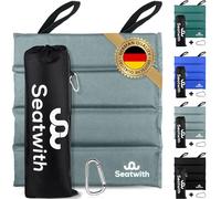 Seatwith Folding Sit Mat (14''x14'') - Sitting Pad with Carry Bag & Snap Hook to Attach to the Backpack - Protection Against Cold, Wet & Dirt - Gray
