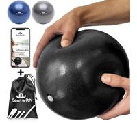 Seatwith Pilates Ball 23 cm / 9 Inches Pilates Ball with transport bag & free e-book - ideal for beginners & advanced users - Yoga Ball, Physio Ball, Pilates Small Ball, Pilates Mini Ball - BLACK
