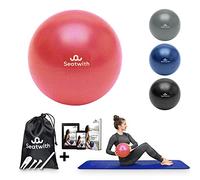 Seatwith Pilates Ball 23 cm / 9 Inches Pilates Ball with transport bag & free e-book - ideal for beginners & advanced users - Yoga, Physio, Pilates Small Ball, Pilates Mini - PINK