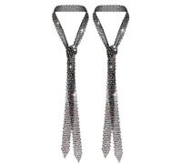 SEAUR 2PCS Rhinestone Tie Womens Accessory Set Glitter Sparkle Long Thin Women Scarf Neckerchief Disco Club Y2K 130x2.8cm Multicolor