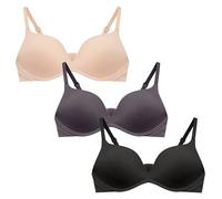 SEAUR 3 Pcs Girls No Underwire Bra Teenage First Bra Wire Free Padded Crop Top Training Bra with Adjustable Shoulder Back Closure Bra A-Color 36/80