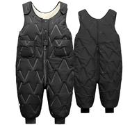 SEAUR Baby Snow Pants Boys Girls Down Snow Pants Toddler Snow Bib Pants Kid Warm Trousers Winter Snowsuit Overalls for Skiing Black 90 cm