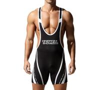 SEAUR Flexible Mens Leotard with Y vest Athletic Singlet Moisture Wicking Feature Suitable Features Strategic Mesh Panels Throughout for Running Yoga Triathlon Black L