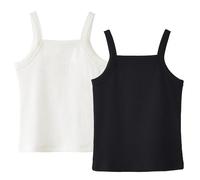 SEAUR Girls Undershirts Summer Vest Tops Sleeveless Camisoles Tanks Top Ribbed Breathable White/Black