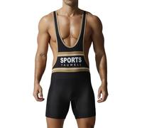 SEAUR High Performance Wrestling Singlet Men Breathable Mesh Lining Multi Functional Moisture Wicking Competition Ready Grappling Suit Wear Sports Black M