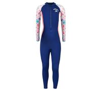 SEAUR Kids Swimsuit Girls Long Sleeve Swimwear One Piece Bathing Suit Full Length Rash Guard Long Sleeve UPF 50+ Navy Blue