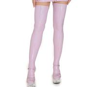 SEAUR Leather Thigh High Stocking Elastic Wet Look Stockings Flash Oil Shiny Glossy Dance Socks Sexy Club Stocking Stretch Opaque Pantyhose Purple M 2024