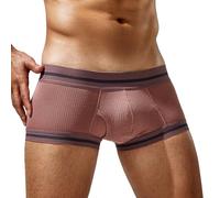 SEAUR Men's Bulge Enhancing Pouch Boxer Briefs Seamless Performance Stretchy Underwear Ultra Comfort Underpants Brown L 2024