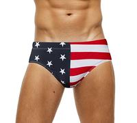 SEAUR - Mens Swimming Briefs Bikini Swimwear Beachwear Swim Shorts Trunks Sport Pattern Swimsuit Quick Dry for Summer Surf Beach - L - Red