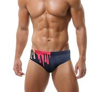 SEAUR - Mens Swimming Briefs with Removable Pad Mini Bikini Swimwear Beachwear Swim Shorts Trunks Sport Pattern Swimsuit Quick Dry for Summer Surf Beach - L - Black