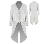 SEAUR - Mens Vintage Tailcoat Jacket Steampunk Jacket Gothic Victorian Frock Coat Long Halloween Cosplay Costume