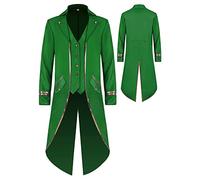 SEAUR - Mens Vintage Tailcoat Jacket Steampunk Jacket Gothic Victorian Frock Coat Long Halloween Cosplay Costume