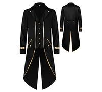 SEAUR - Mens Vintage Tailcoat Jacket Steampunk Jacket Gothic Victorian Frock Coat Long Halloween Cosplay Costume