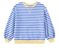 SEAUR Striped Clothes Kids Long Sleeve Pullover Blue and White Striped Top Girls Long Sleeve Daily Shirts Girls Clothing Teen 7-8 Y