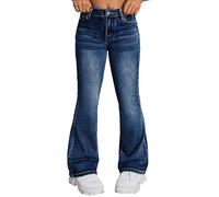 SEAUR Summer Long Leg Jeans Girls Stretch Jean Fashion Flare Denim Trousers Girls Grey Flare Jeans 11-12 Years