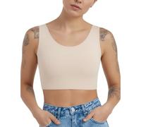 SEAUR Transgender High Elastic Breathable Chest Binder for Women Widen Straps Ice Silk Bustier Look Flat No Show Bra Tank Skin M