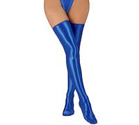 SEAUR Women's Glossy Metallic Shimmery Stockings Nylon Shiny Thigh High Stckings Hold Up Silky Pantyhose Oil Opaque Thigh High Socks Tighs Clubwear
