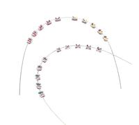 SEAVERRS 1 Pack Temporary dental decorations with metal wires, metal brackets and orthodontic ligatures, props for orthodontists to explain, props for dental students to practice. (Pink)
