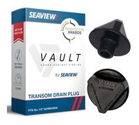 SEAVIEW Vault Transom Drain Plug | Fits all NPT 1/2" Garboards | Top Boat Plug & IBEX Innovation Winner | No Tools Required for Loosening & Tightening The Boat Drain Plug | Black Plastic
