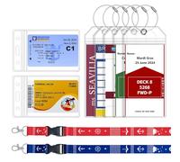 SEAVILIA 5 Pack Cruise Luggage Tag Holder & 2 Pack Cruise Ship Lanyards with Waterproof Id Badge Holder, Cruise Essentials 2025 for NCL, Princess, Carnival, Royal Caribbean and Celebrity