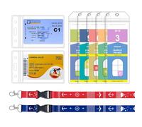 SEAVILIA 5 Pack Cruise Luggage Tag Holder & 2 Pack Cruise Ship Lanyards with Waterproof Id Holder, Cruise Essentials 2025 for NCL, Princess, Carnival, Royal Caribbean and Celebrity