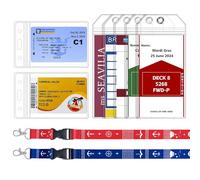 SEAVILIA 5 Pack Cruise Luggage Tag Holder & 2 Pack Cruise Ship Lanyards with Waterproof ID Holder, Cruise Essentials 2025 for NCL, Princess, Carnival, Royal Caribbean and Celebrity