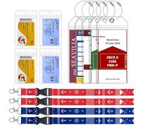 SEAVILIA 5 Pack Cruise Luggage Tag Holder & 4 Pack Cruise Ship Lanyards with Waterproof Id Badge Holder, Cruise Essentials 2025 for NCL, Princess, Carnival, Royal Caribbean and Celebrity