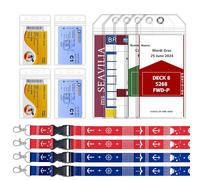 SEAVILIA 5 Pack Cruise Luggage Tag Holder & 4 Pack Cruise Ship Lanyards with Waterproof ID Holder, Cruise Essentials 2025 for NCL, Princess, Carnival, Royal Caribbean and Celebrity