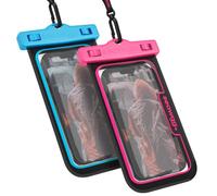 Seawag NEXT Waterproof Phone Pouch, IPX8 Dry Bag for iPhone 16 15 14 Pro Max & Samsung Galaxy S25 - Underwater Case, Full Touchscreen, Lanyard, Beach Pool Swimming, Blue&Pink (2 Pack)