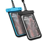 Seawag NEXT Waterproof Phone Pouch, IPX8 Dry Bag for iPhone 16 15 14 Pro Max & Samsung Galaxy S25 - Underwater Case, Full Touchscreen, Lanyard, Beach Pool Swimming, Blue&Black (2 Pack)