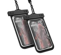 Seawag NEXT Waterproof Phone Pouch, IPX8 Dry Bag for iPhone 16 15 14 Pro Max & Samsung Galaxy S25 - Underwater Case, Full Touchscreen, Lanyard, Beach Pool Swimming, Black (2 Pack)