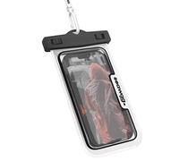 Seawag NEXT Waterproof Phone Pouch, IPX8 Dry Bag for iPhone 16 15 14 Pro Max & Samsung Galaxy S25 - Underwater Case, Full Touchscreen, Lanyard, Beach Pool Swimming, Black/White (1 Pack)